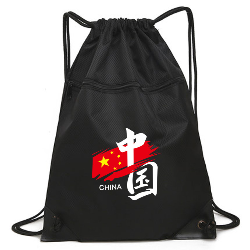 束口袋抽绳双肩包旅游运动包中国