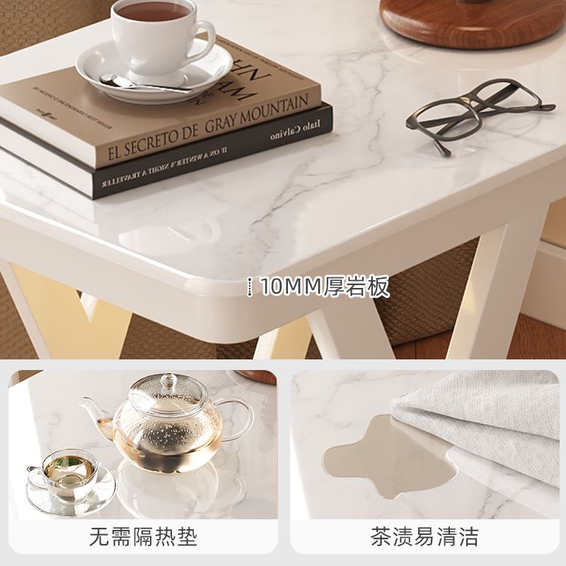 边几沙发侧边柜可移动茶台岩板茶几小桌子客厅小推车高级感床头柜
