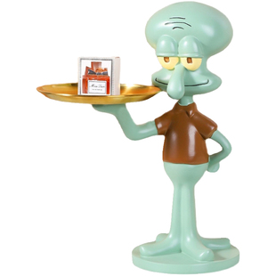 现货一米网红章鱼哥托盘大型落地摆件手办电视柜沙发旁客厅置物架