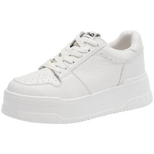 热风厚底小白鞋女款2025年冬季新款米色百搭增高板鞋户外运动女鞋