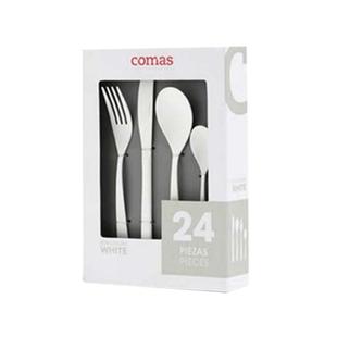 西班牙comas白色系列西餐刀餐叉汤匙甜品勺家用餐具24件套装礼品