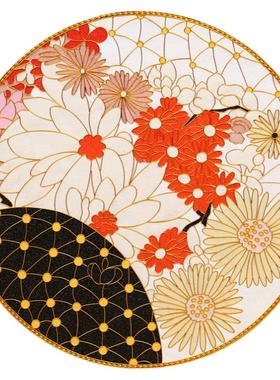 现代花卉瓷盘摆件掐丝珐琅彩入户玄关客厅坐盘景泰蓝手工桌面礼品