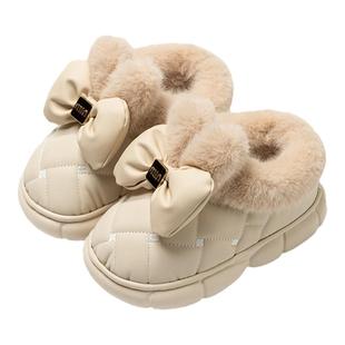 包根儿童棉拖鞋女童秋冬季新款室内家居防滑保暖毛绒女孩棉鞋防水