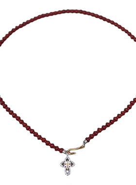 Dare买手店 T.MAJOR 瑞辰红玛瑙短项链串珠红色原创新年好运925银