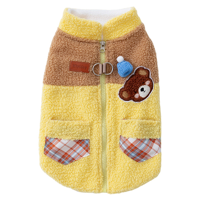 嬉皮狗|撞色小熊贴布柯基绒衣