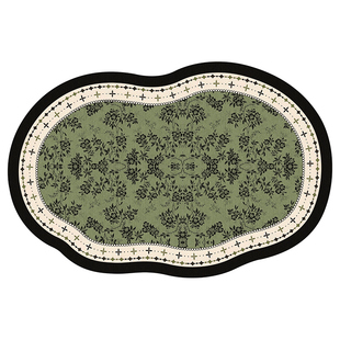 客厅地毯2026新款异形复古风免打理绿色卧室床边毯防水家用茶几垫