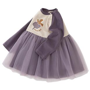 女童裙子女宝宝春秋小女孩洋气超仙网纱公主裙礼服春装儿童连衣裙