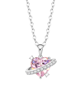 微汀粉色爱心生日礼物吊坠送女友