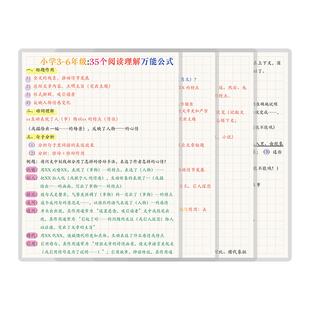小学语文必背阅读理解提分公式满分答题技巧A4防水塑封卡片