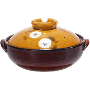 内山窑日本原装进口黄濑户土锅手作耐高温砂锅万古烧炖煮煲汤锅
