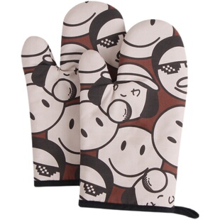 SADULT可爱日式微波炉烤箱烘焙隔热防烫耐高温手套厨房防滑加厚棉