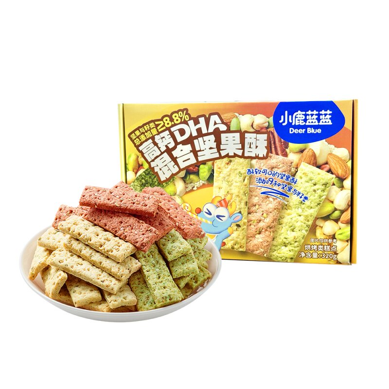 小鹿蓝蓝高钙DHA混合坚果酥解馋