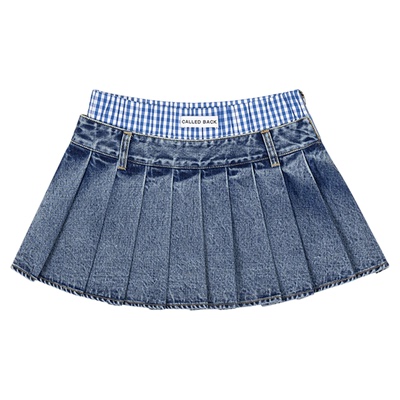 CALLEDBACK牛仔百褶裙复古短裙