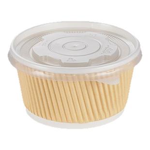 喇叭花一次性碗瓦楞牛皮纸碗汤杯圆形泡面碗餐盒外卖打包带盖50只