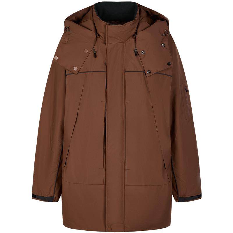 [95白鹅绒]速写男装秋冬季新款休闲宽松羽绒服连帽保暖户外感外套