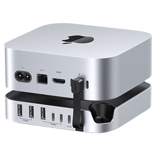 绿联typec拓展坞适用Macmini M4Pro转M.2硬盘盒扩容8T内存扩展USB传输10Gbps读卡多接口Mac mini桌面底座支架