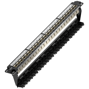 顶臻超六类网络配线架屏蔽免打线直通免压接24口千兆19英寸机柜网线弱电箱配线架DZ-6024AX