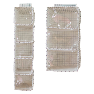 衣柜收纳神器衣服收纳挂袋棉麻布艺悬挂式衣橱内衣挂袋分层宿舍