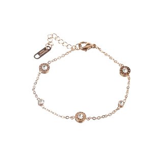 罗马三钻钛钢手链轻奢小众精致手饰品闺蜜手链女款2025新款素链女