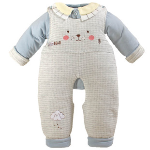 加厚棉服袄背带裤三件套装男宝宝冬装外出服女宝0一1岁婴儿衣服季