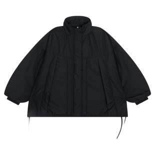 Heatherich外套女2025冬季新款纯色碎花宽松休闲夹克棉服593654