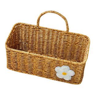 葱姜蒜收纳筐大蒜生姜挂篮鸡蛋篮水果篮厨房壁挂置物篮仿藤编织篮