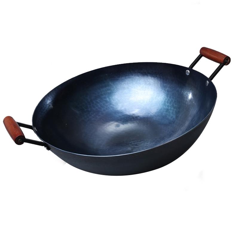 老式双耳炒锅章丘铁器无涂层