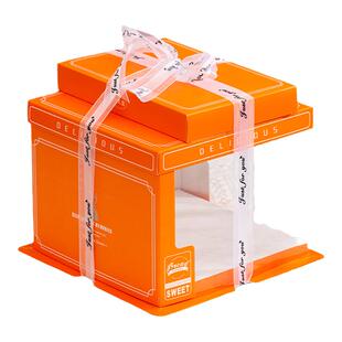 新款半透明生日蛋糕盒子厂家直销6六8八寸10十12寸双层加高包装盒