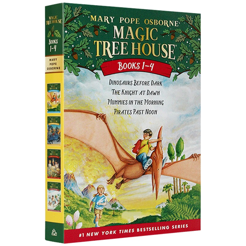 神奇树屋英语原版 Magic Tree House1-4册全套神奇的树屋英文原版绘本中小学儿童课外阅读故事章节桥梁小说外文进口书搭小屁孩日记