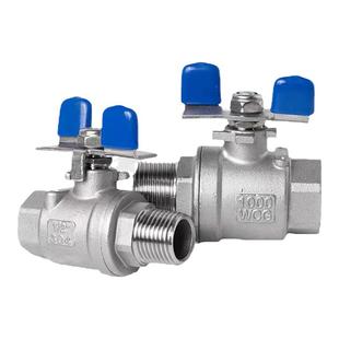 304不锈钢两片式内外丝蝶型柄两片式球阀 全通径球阀蝶柄内外丝阀