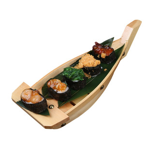 日式刺身船木船竹船简易寿司船干冰船海鲜拼盘自助餐餐具寿司盛器