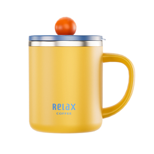 马克杯304不锈钢保温杯带盖办公室专用咖啡杯可爱桌面水杯泡茶杯