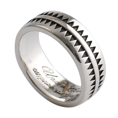 高桥吾郎一休锯齿纯银戒指