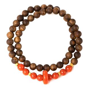 新中式国潮风南红玛瑙串珠跑环文玩佛珠沉香木手串520女友礼物