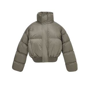 11E 肯豆风美拉德立领围脖短款男女加厚加棉面包服秋冬美式潮高级