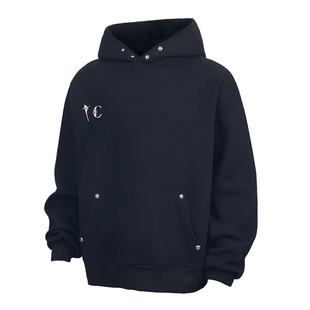 Thug Club高街潮牌朴宰范同款重磅金属装饰男女宽松休闲连帽卫衣