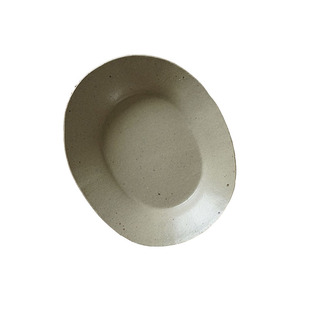 禾下 ｜米色椭圆大盘 手作陶器 食器 日式 中式