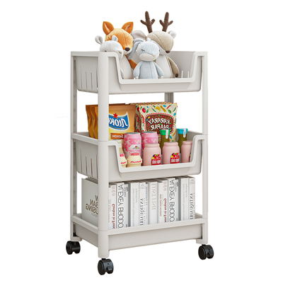 可移动小推车置物架书架落地家用带轮书本收纳架儿童玩具零食架子