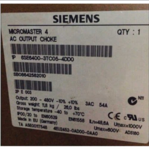 议价6SE6400-3TC05-4DD0西门子变频器原装输出电抗器6SE64003TC05