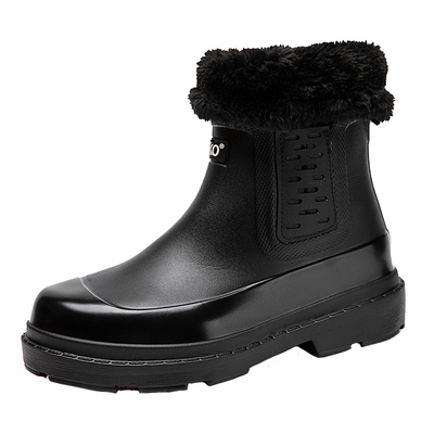 WAKO滑克冬季加绒高帮厨师鞋防滑