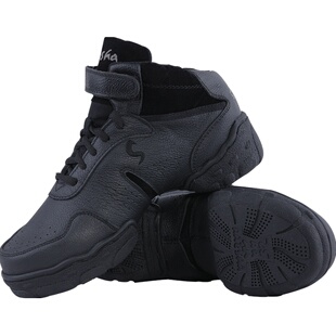 舞蹈鞋女式广场舞鞋四季透气真皮爵士舞鞋软底增高现代跳舞鞋新款