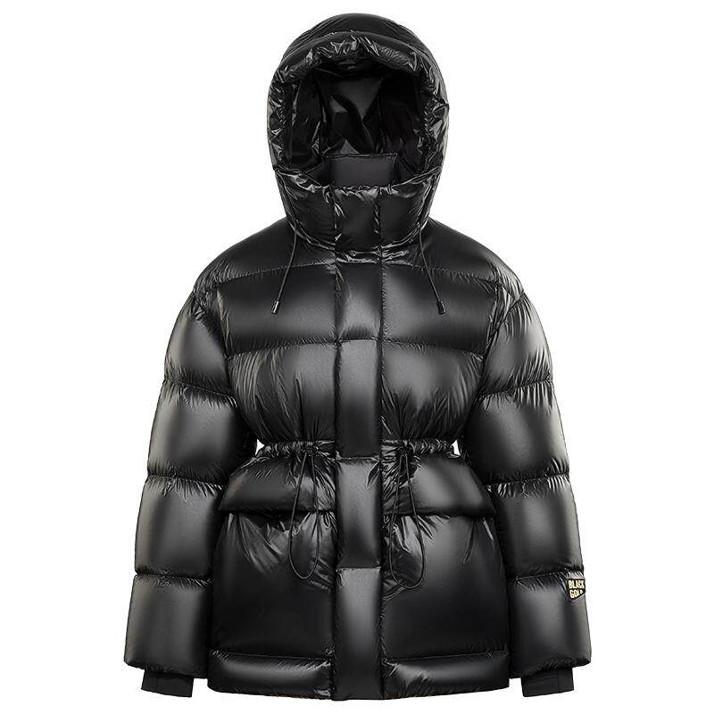 高梵黑金鹅绒羽绒服短款收腰显瘦