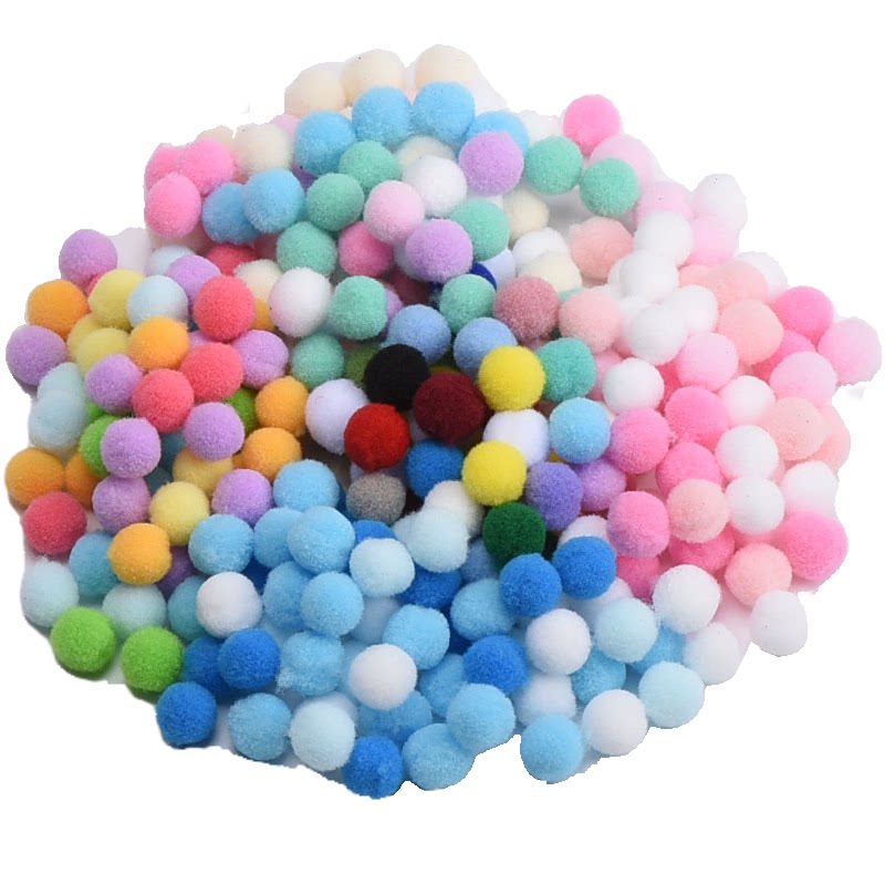 10mm30高弹力彩色小毛绒球幼儿园儿童手工材料饰品配件毛毛球装饰