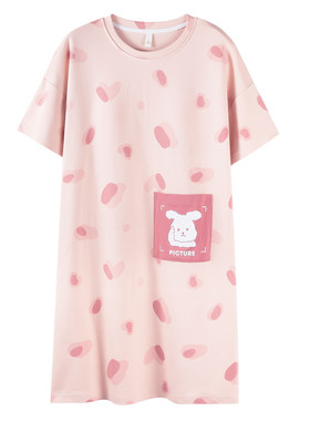 芬腾正品夏季纯棉短袖女家居睡裙