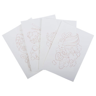 水彩线稿本32k宝虹200g纯棉细纹纸日式美食蛋糕面包甜点 钢笔淡彩