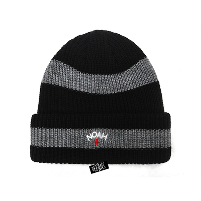 noah条纹十字刺绣针织毛线帽