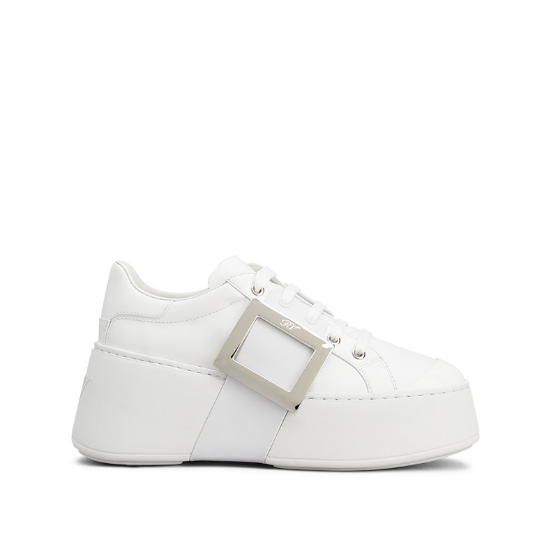 【24期免息】Roger Vivier/RV女鞋Viv Skate方扣休闲鞋厚底小白鞋