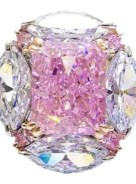 4克拉鸽子蛋纯银镀粉钻泡泡糖