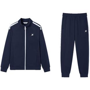 特步童装男童运动套装春秋款儿童长袖长裤运动两件套加绒大童服装