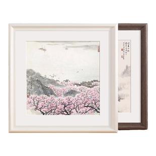 实木正方形画框装裱卡纸订做国画字画书法作品展示定制相框架挂墙